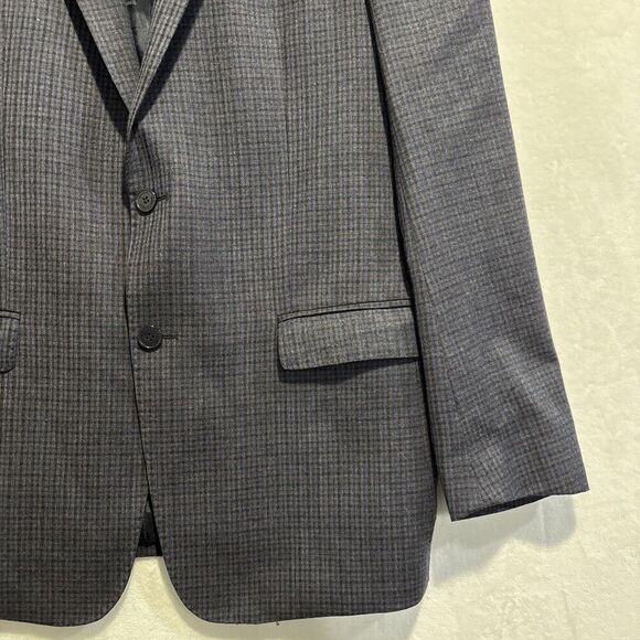 Versace Collection Sport Coat Blazer Jacket Navy Check Size 52 US 42 Virgin Wool - Picture 7 of 16